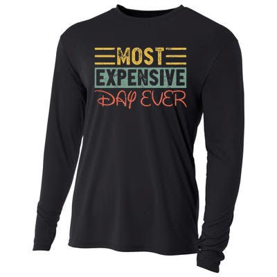 Most Expensive Day Ever Vacation Travel Funny Saying Cooling Performance Long Sleeve Crew