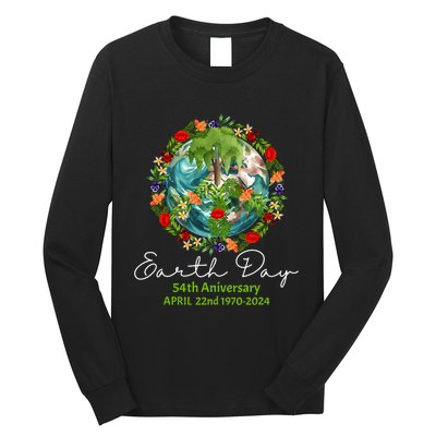 Mother Earth Day 54th Anniversary 1970 2024 Save Planet Long Sleeve Shirt