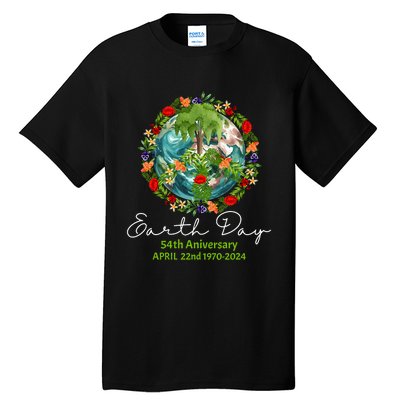 Mother Earth Day 54th Anniversary 1970 2024 Save Planet Tall T-Shirt