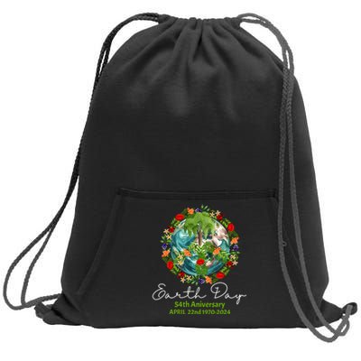 Mother Earth Day 54th Anniversary 1970 2024 Save Planet Sweatshirt Cinch Pack Bag