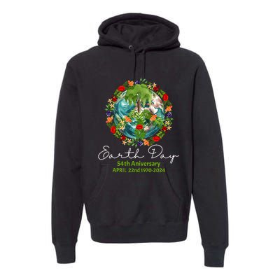 Mother Earth Day 54th Anniversary 1970 2024 Save Planet Premium Hoodie