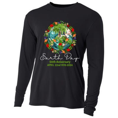 Mother Earth Day 54th Anniversary 1970 2024 Save Planet Cooling Performance Long Sleeve Crew