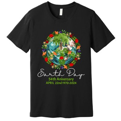 Mother Earth Day 54th Anniversary 1970 2024 Save Planet Premium T-Shirt