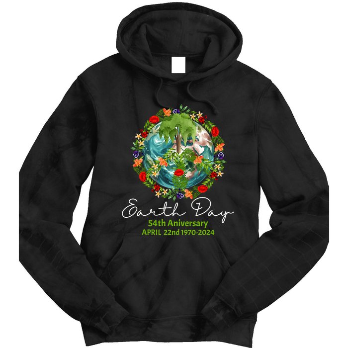 Mother Earth Day 54th Anniversary 1970 2024 Save Planet Tie Dye Hoodie