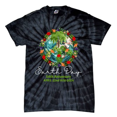 Mother Earth Day 54th Anniversary 1970 2024 Save Planet Tie-Dye T-Shirt