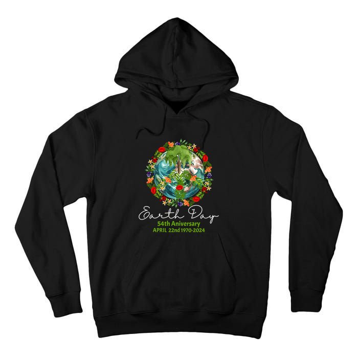 Mother Earth Day 54th Anniversary 1970 2024 Save Planet Tall Hoodie