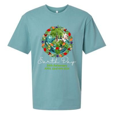 Mother Earth Day 54th Anniversary 1970 2024 Save Planet Sueded Cloud Jersey T-Shirt