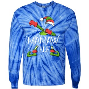 Mamaw Elf Dabbing Santa Claus Xmas For Family Christmas Great Gift Tie-Dye Long Sleeve Shirt