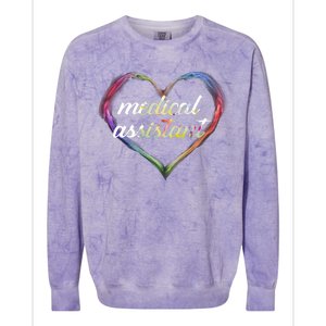 Medical Assistant Colorful Heart Colorblast Crewneck Sweatshirt