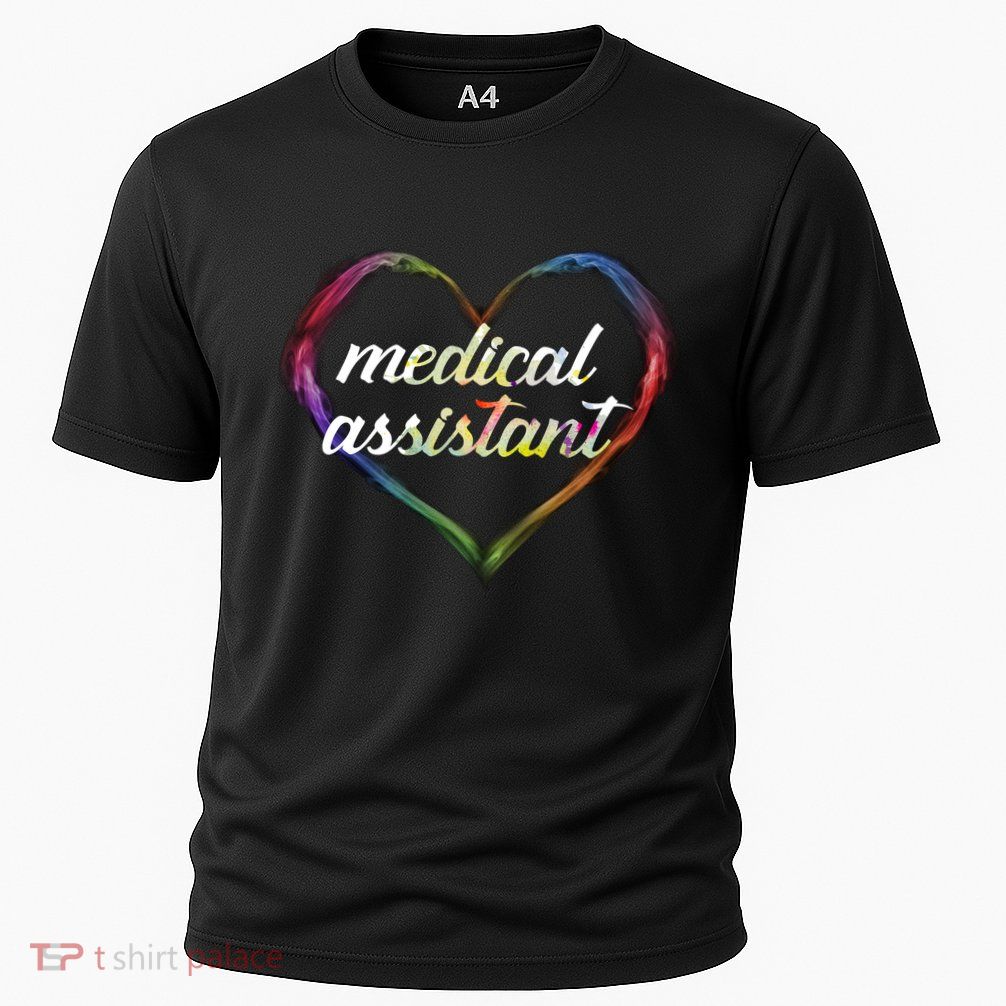 Medical Assistant Colorful Heart Cooling Performance Crew T-Shirt