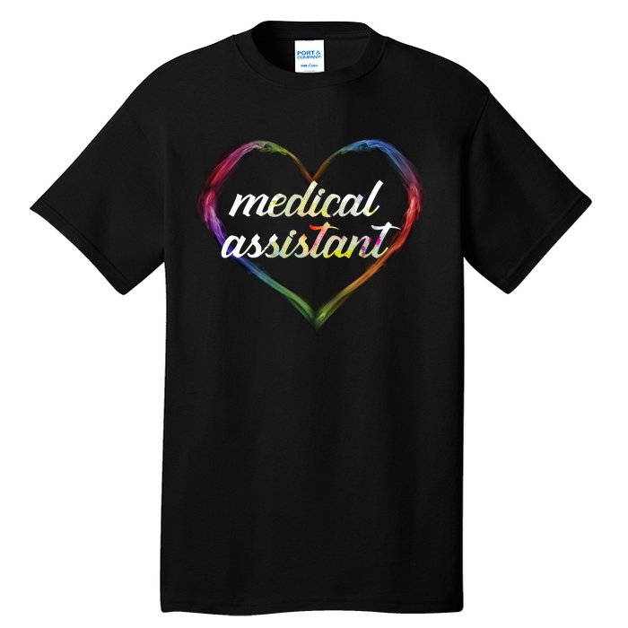 Medical Assistant Colorful Heart Tall T-Shirt