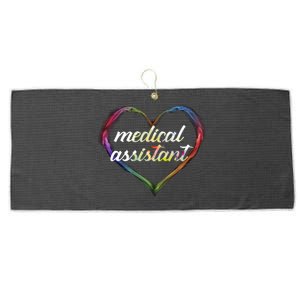 Medical Assistant Colorful Heart Large Microfiber Waffle Golf Towel