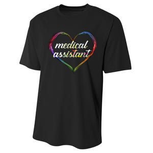 Medical Assistant Colorful Heart Performance Sprint T-Shirt