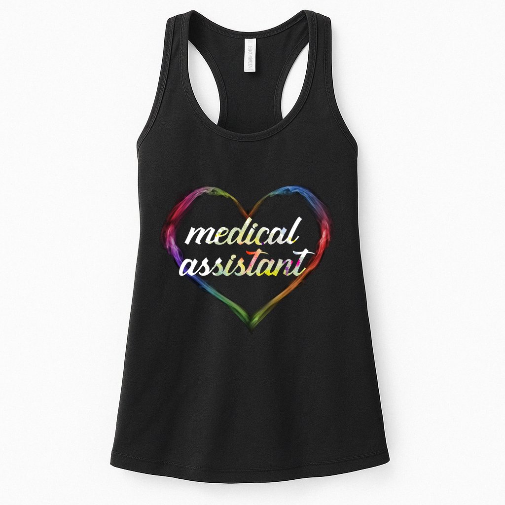 Medical Assistant Colorful Heart Womens Tank Top