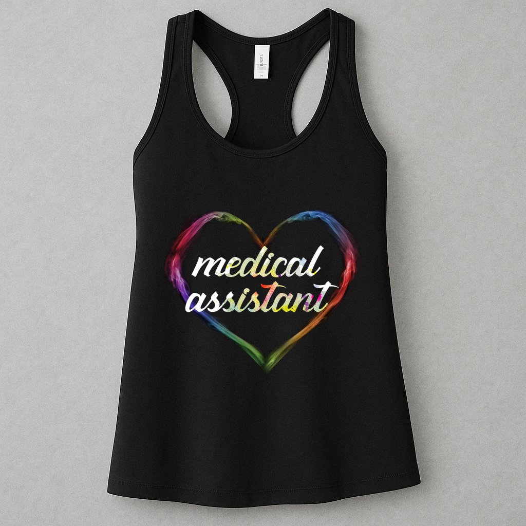 Medical Assistant Colorful Heart Womens Tank Top