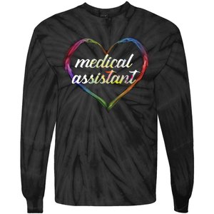 Medical Assistant Colorful Heart Tie-Dye Long Sleeve Shirt