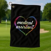 Medical Assistant Colorful Heart Golf Towel