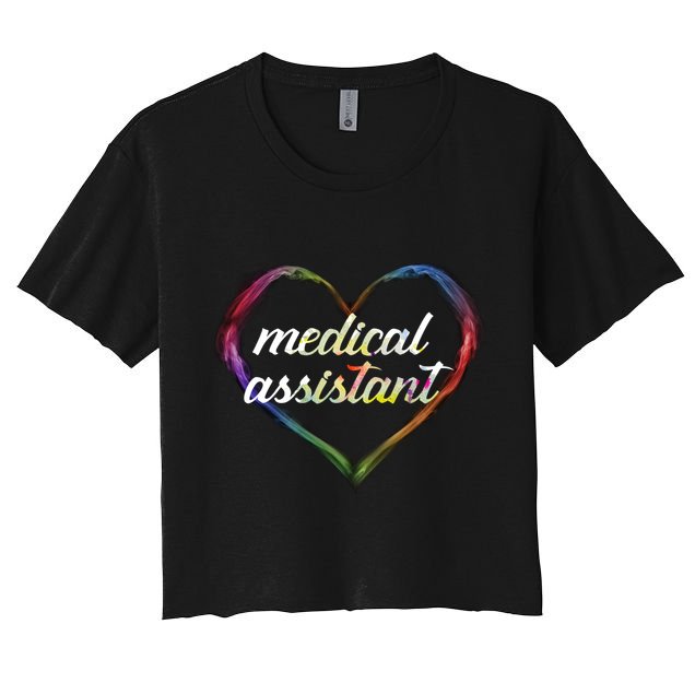 Medical Assistant Colorful Heart Crop Top
