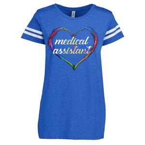 Medical Assistant Colorful Heart Enza Ladies Jersey Football T-Shirt