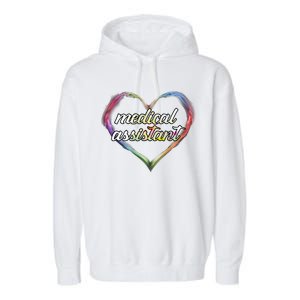 Medical Assistant Colorful Heart Garment-Dyed Fleece Hoodie