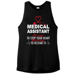 Medical Assistant Cute Enough To Stop Your Heart Ladies PosiCharge Tri-Blend Wicking Tank