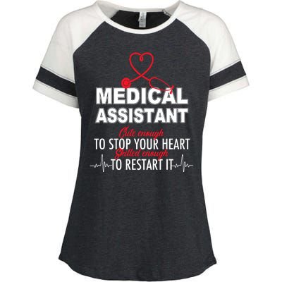 Medical Assistant Cute Enough To Stop Your Heart Enza Ladies Jersey Colorblock Tee