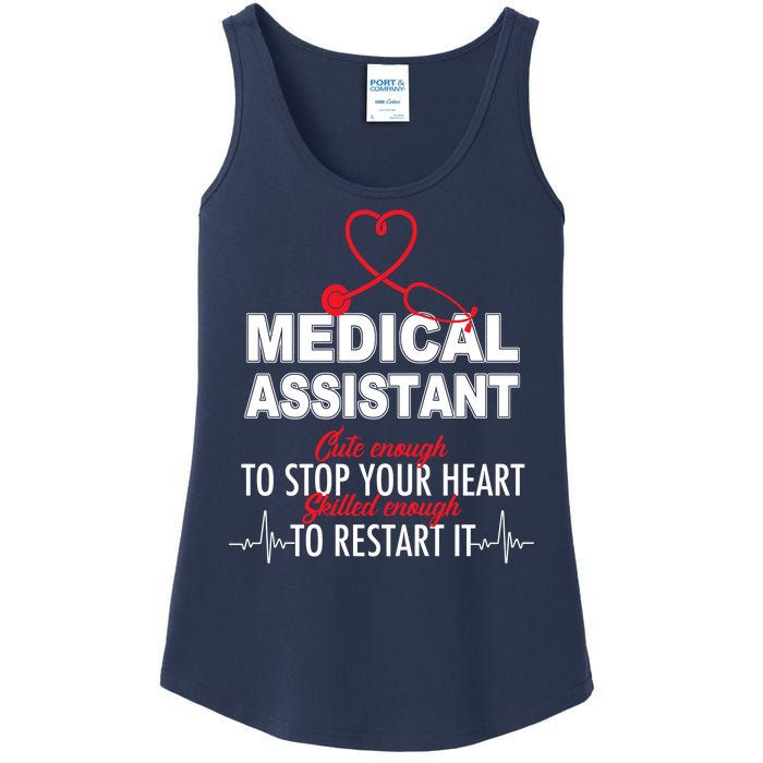 Medical Assistant Cute Enough To Stop Your Heart Ladies Essential Tank