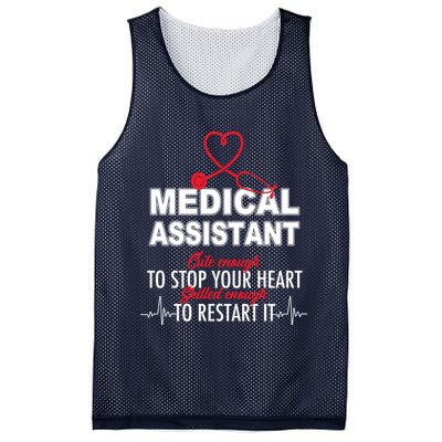 Medical Assistant Cute Enough To Stop Your Heart Mesh Reversible Basketball Jersey Tank