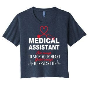 Medical Assistant Cute Enough To Stop Your Heart Women's Crop Top Tee