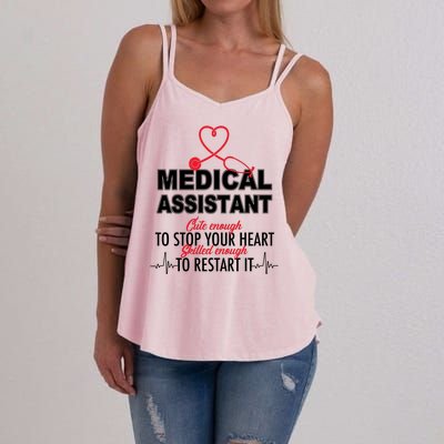 Medical Assistant Cute Enough To Stop Your Heart Women's Strappy Tank