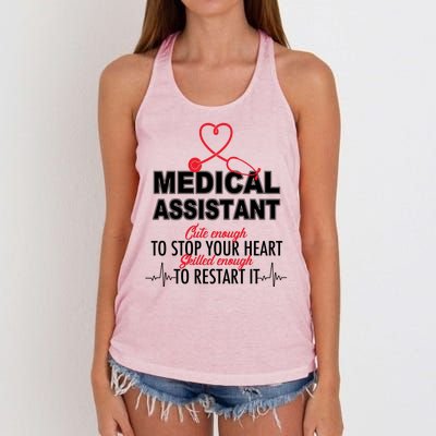 Medical Assistant Cute Enough To Stop Your Heart Women's Knotted Racerback Tank