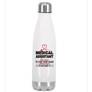 Medical Assistant Cute Enough To Stop Your Heart Stainless Steel Insulated Water Bottle