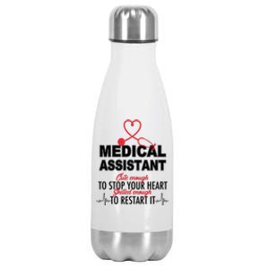 Medical Assistant Cute Enough To Stop Your Heart Stainless Steel Insulated Water Bottle