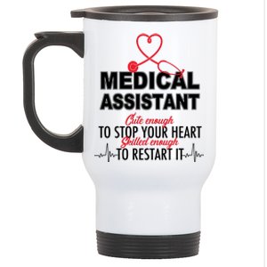 Medical Assistant Cute Enough To Stop Your Heart Stainless Steel Travel Mug