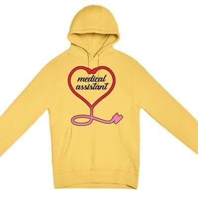 Medical Assistant Stethoscope Heart Premium Pullover Hoodie