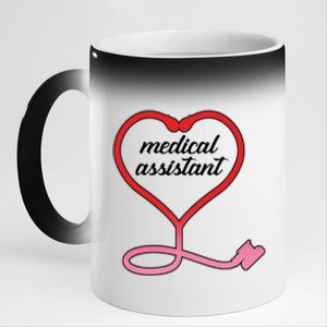 Medical Assistant Stethoscope Heart 11oz Black Color Changing Mug