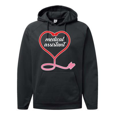 Medical Assistant Stethoscope Heart Performance Fleece Hoodie