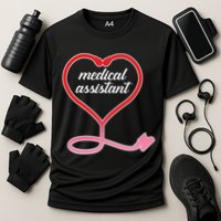 Medical Assistant Stethoscope Heart Cooling Performance Crew T-Shirt