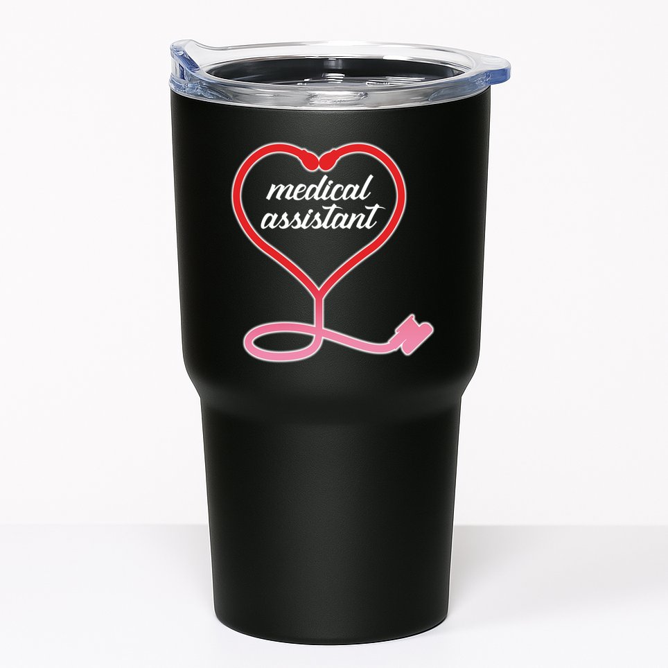 Medical Assistant Stethoscope Heart Tumbler