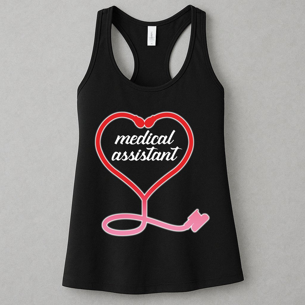 Medical Assistant Stethoscope Heart Womens Tank Top