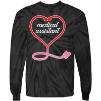 Medical Assistant Stethoscope Heart Tie-Dye Long Sleeve Shirt