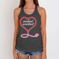 Medical Assistant Stethoscope Heart Women's Knotted Racerback Tank