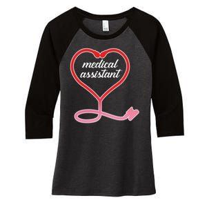 Medical Assistant Stethoscope Heart Women's Tri-Blend 3/4-Sleeve Raglan Shirt