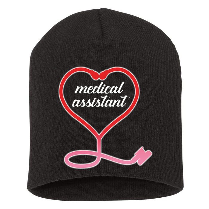 Medical Assistant Stethoscope Heart Short Acrylic Beanie