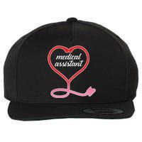 Medical Assistant Stethoscope Heart Wool Snapback Cap