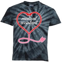 Medical Assistant Stethoscope Heart Kids Tie-Dye T-Shirt