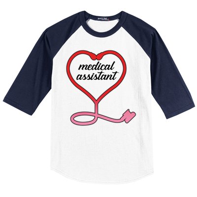 Medical Assistant Stethoscope Heart Baseball Sleeve Shirt