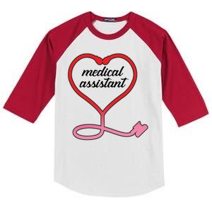 Medical Assistant Stethoscope Heart Kids Colorblock Raglan Jersey