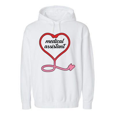 Medical Assistant Stethoscope Heart Garment-Dyed Fleece Hoodie