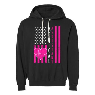 Medical Assistant USA Flag Garment-Dyed Fleece Hoodie